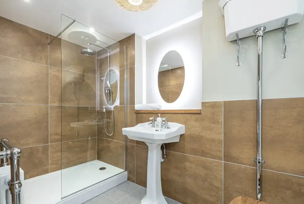 Shower room at Ty Glas Beach House
