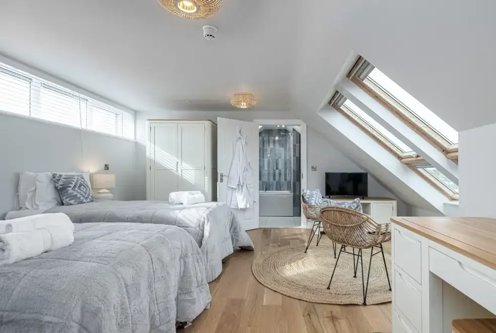 Bedroom at Ty Glas Beach House