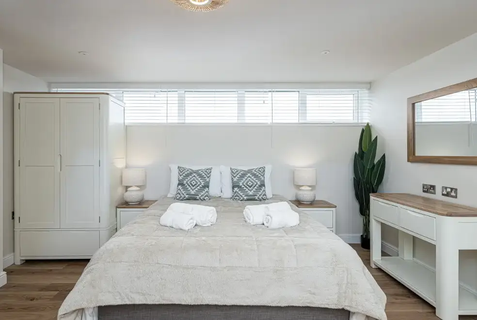 Bedroom at Ty Glas Beach House
