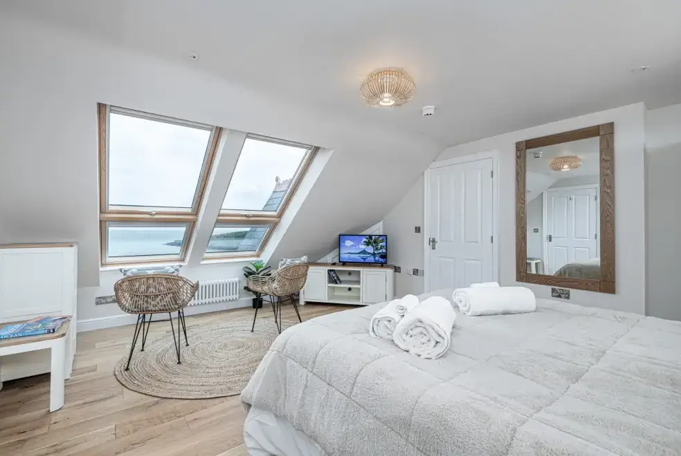 Bedroom at Ty Glas Beach House