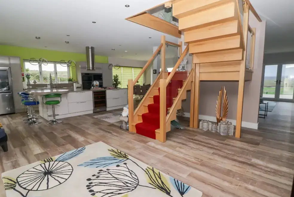 Open plan living area at Ty Marlyn