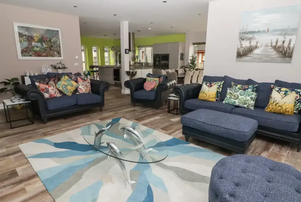 Open plan living area at Ty Marlyn