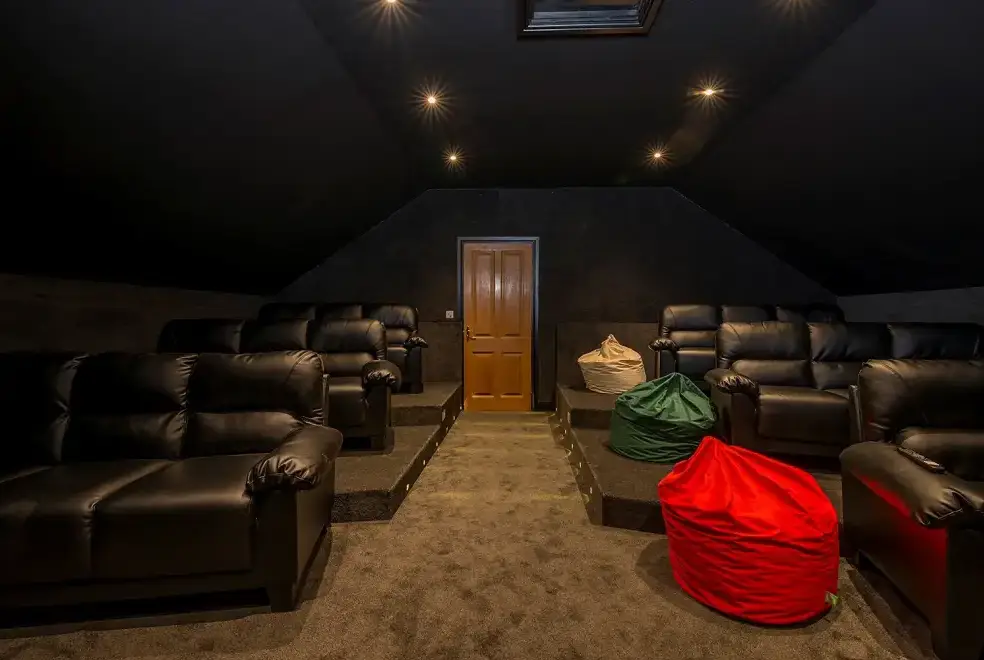 Cinema room at Ty Penbryn
