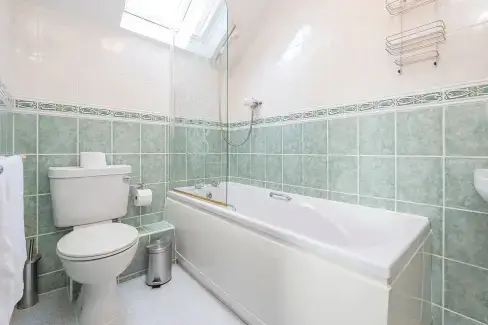 Family bathroom at Ty Penbryn, Carmarthenshire