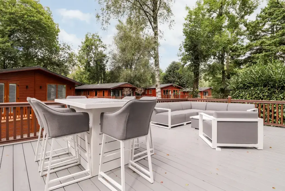 Decked area at Unique Luxury Lodge