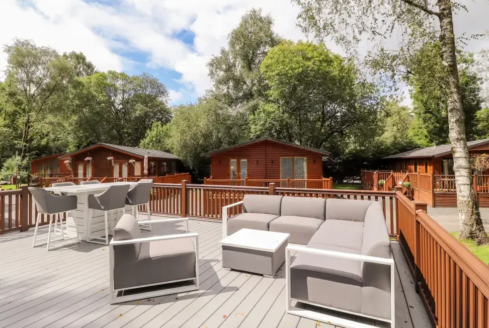 Decked area at Unique Luxury Lodge