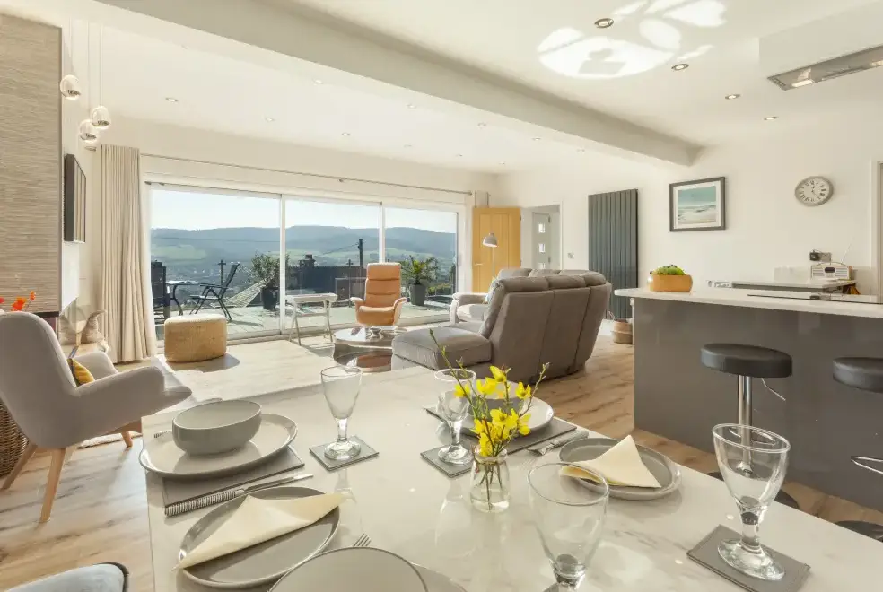 Open plan living area at Views Galore