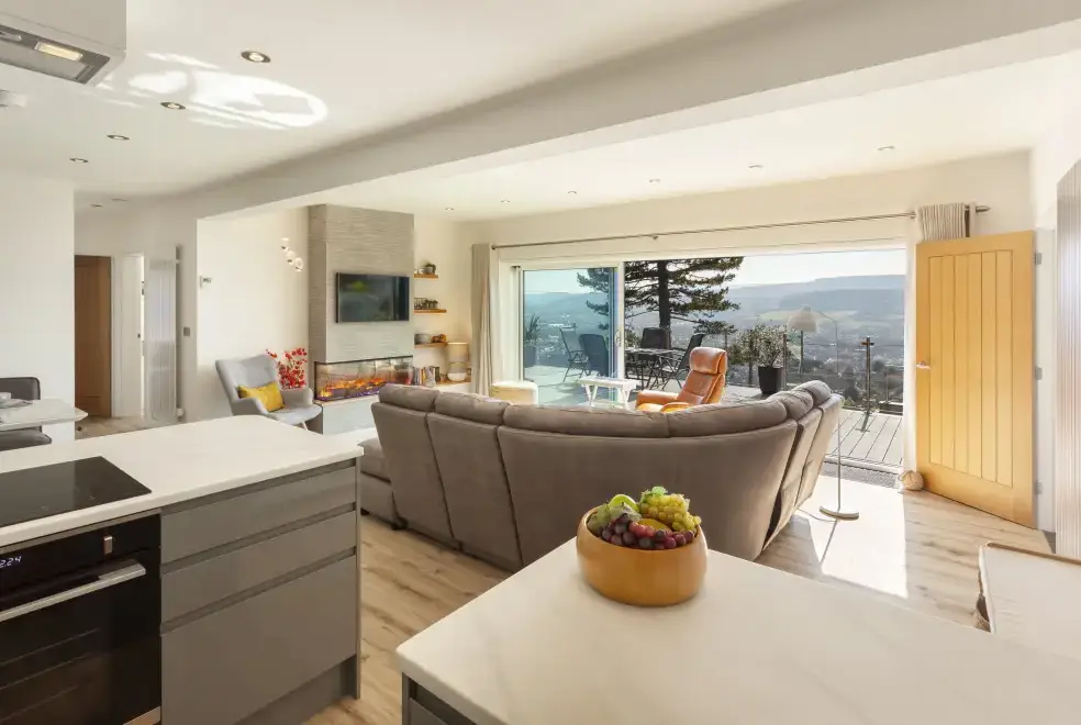 Open plan living area at Views Galore