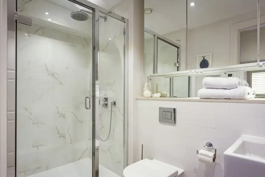 Shower room at Villa 8, Estura