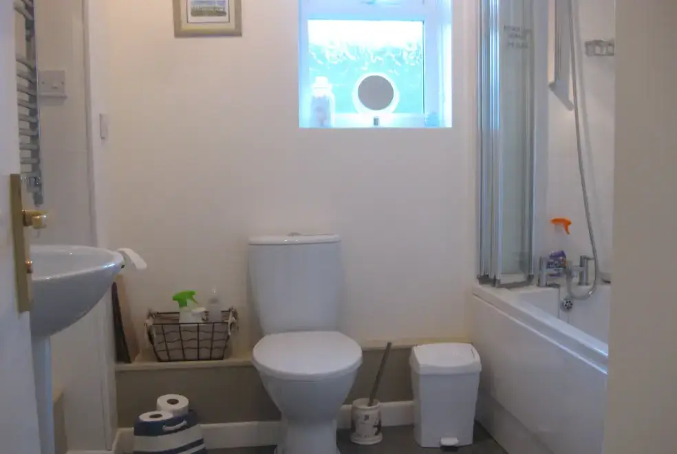 Shower room at Waterlake Cottage, Orcheston, nr Stonehenge