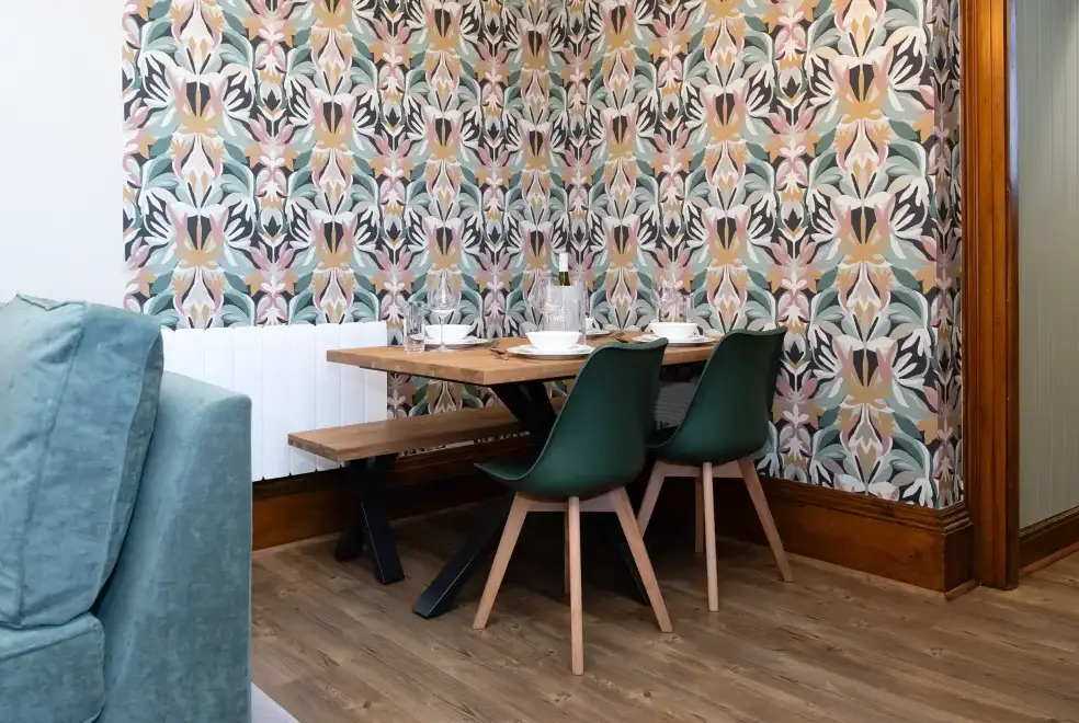 Dining room at Watermouth Castle, Harbour Apartment