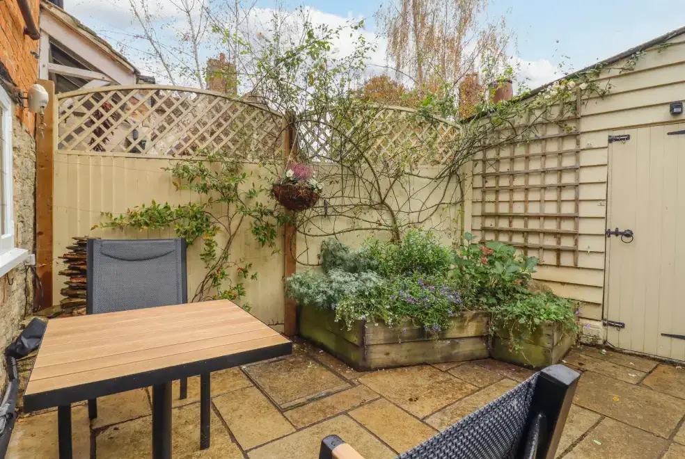 Patio area at Wayside Cottage