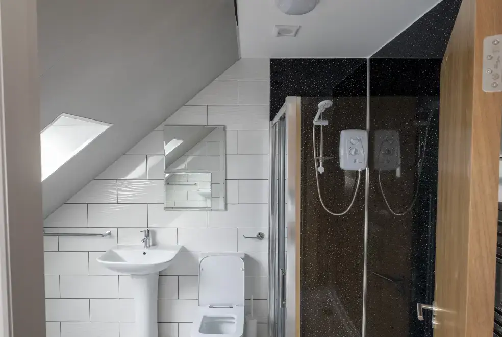 Shower room at Westertonhill Holiday Lodge 5