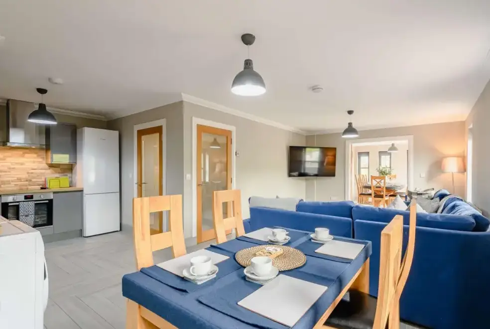 Open plan living area at Westertonhill Holiday Lodge 2