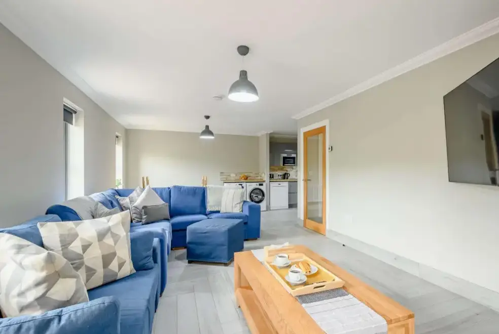 Open plan living area at Westertonhill Holiday Lodge 2