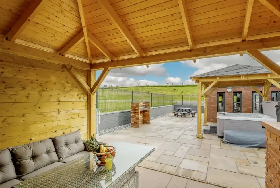 Patio area at Westertonhill Holiday Lodge 2