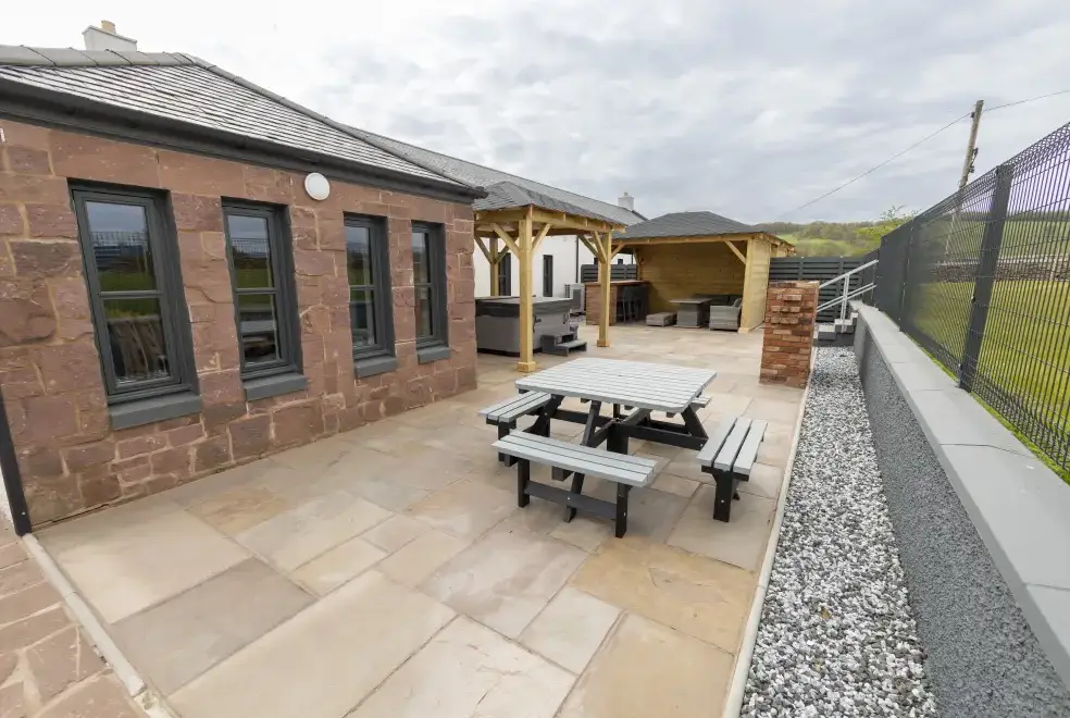 Patio area at Westertonhill Holiday Lodge 2
