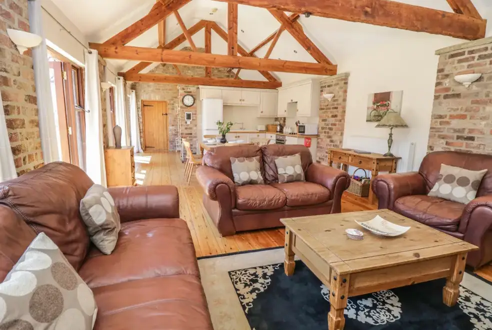 Open plan living area at Wheelhouse Barn near the North York Moors