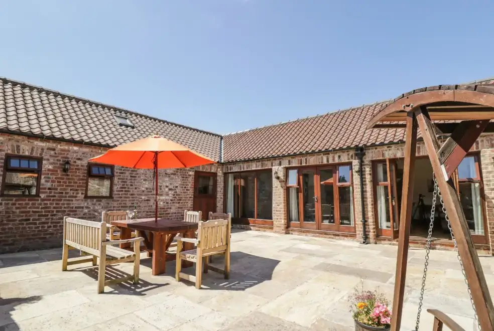 Patio area at Wheelhouse Barn near the North York Moors