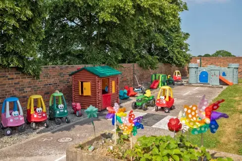Children’s play area at William's Hayloft with Swimming Pool, Sports Court & Toddler Play Area, Shropshire