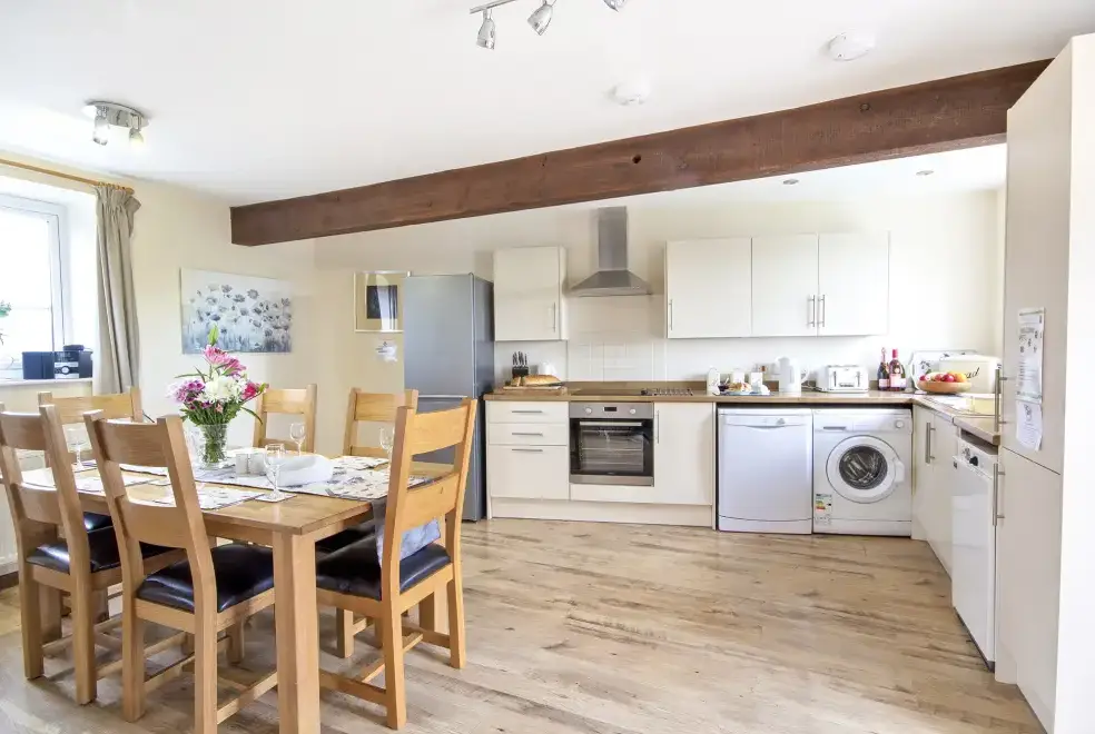Kitchen/diner at William's Hayloft with Swimming Pool, Sports Court & Toddler Play Area