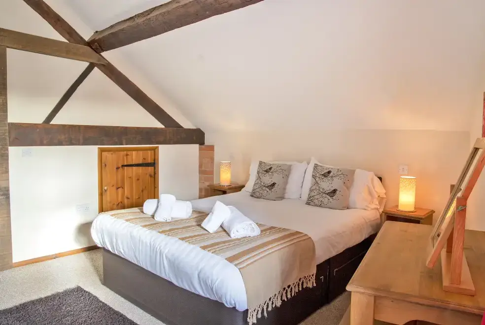 Bedroom at William's Hayloft with Swimming Pool, Sports Court & Toddler Play Area