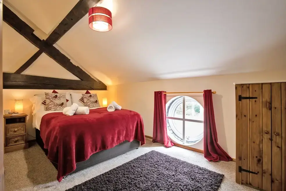 Bedroom at William's Hayloft with Swimming Pool, Sports Court & Toddler Play Area