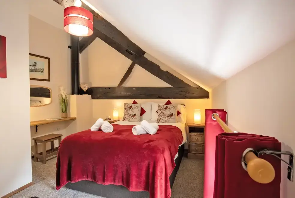 Bedroom at William's Hayloft with Swimming Pool, Sports Court & Toddler Play Area