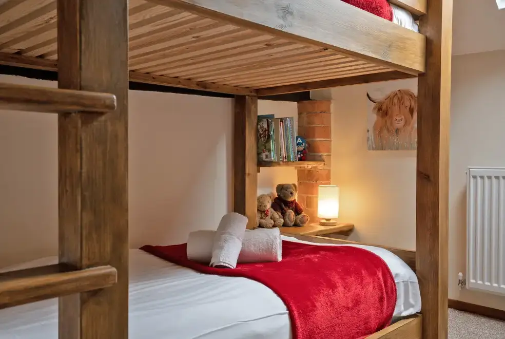 Bedroom at William's Hayloft with Swimming Pool, Sports Court & Toddler Play Area