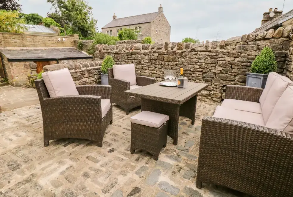 Patio area at Winster Hall