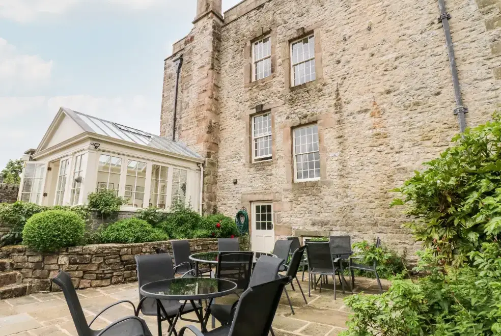 Patio area at Winster Hall