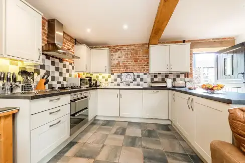 Farmhouse style kitchen at Woodcock, Suffolk
