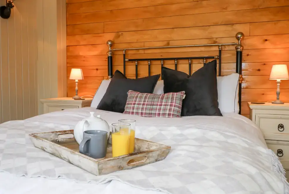 Bedroom at Woodmancote Holiday Lodge