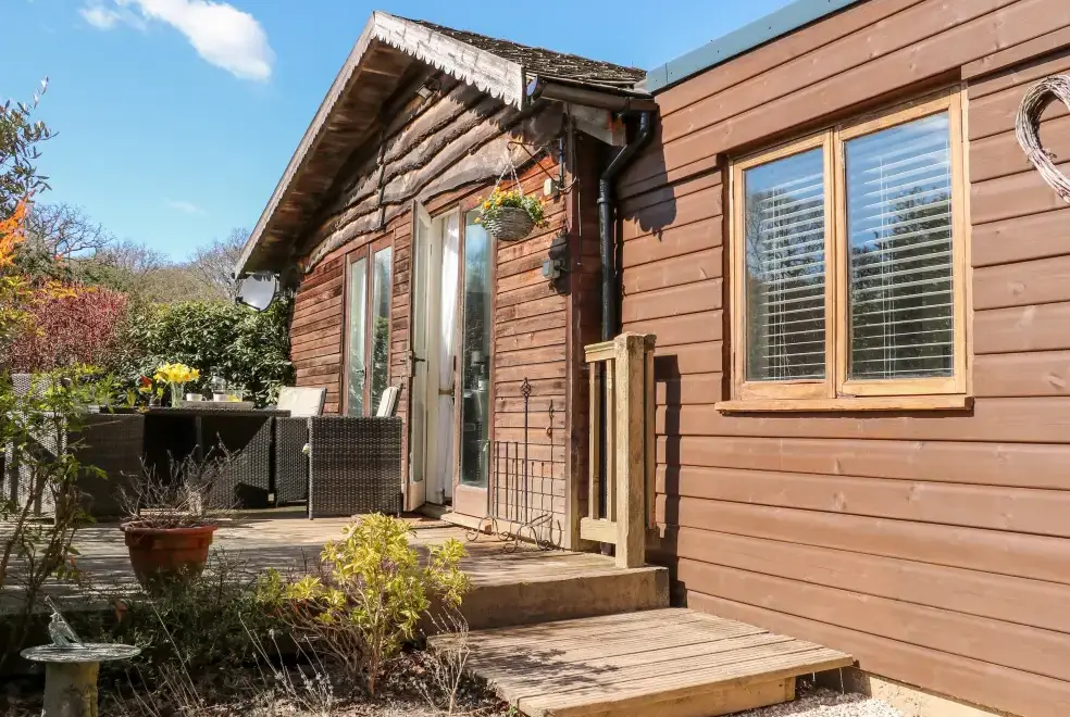 Decked area at Woodmancote Holiday Lodge