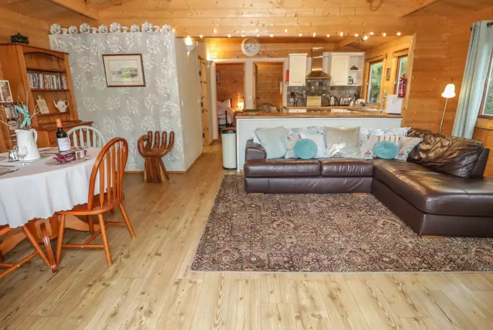 Open plan living area at Y Caban