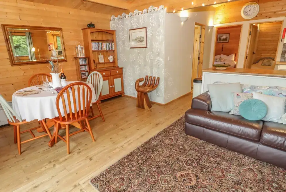 Open plan living area at Y Caban