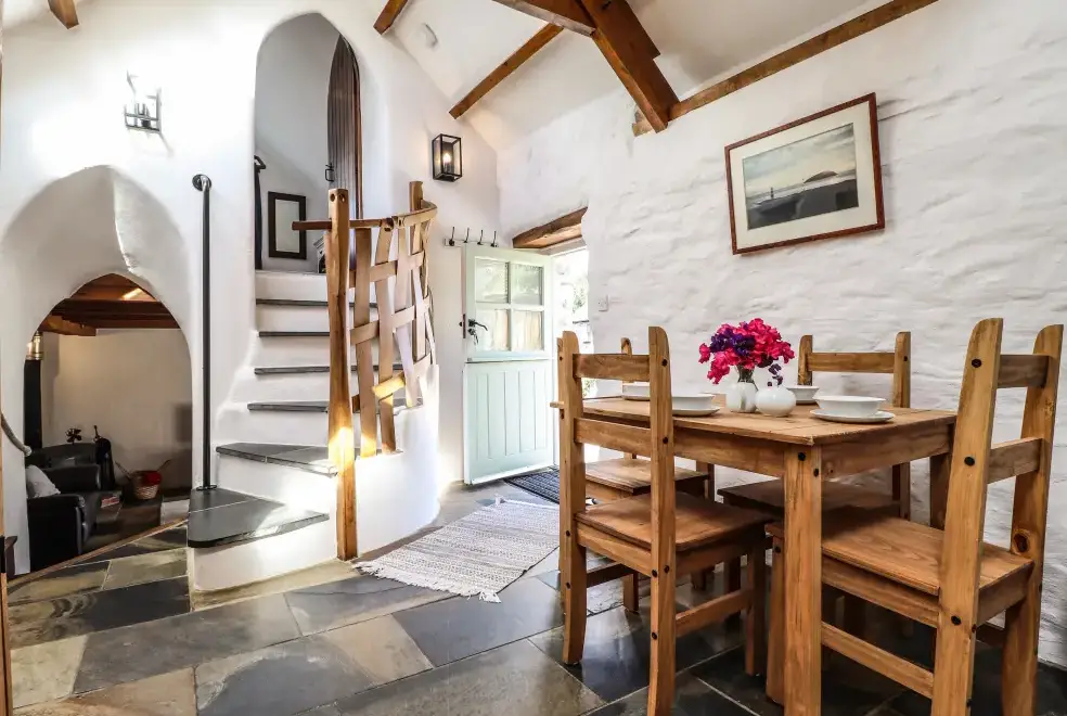 Kitchen/diner at Y Felin at Coed Cadw