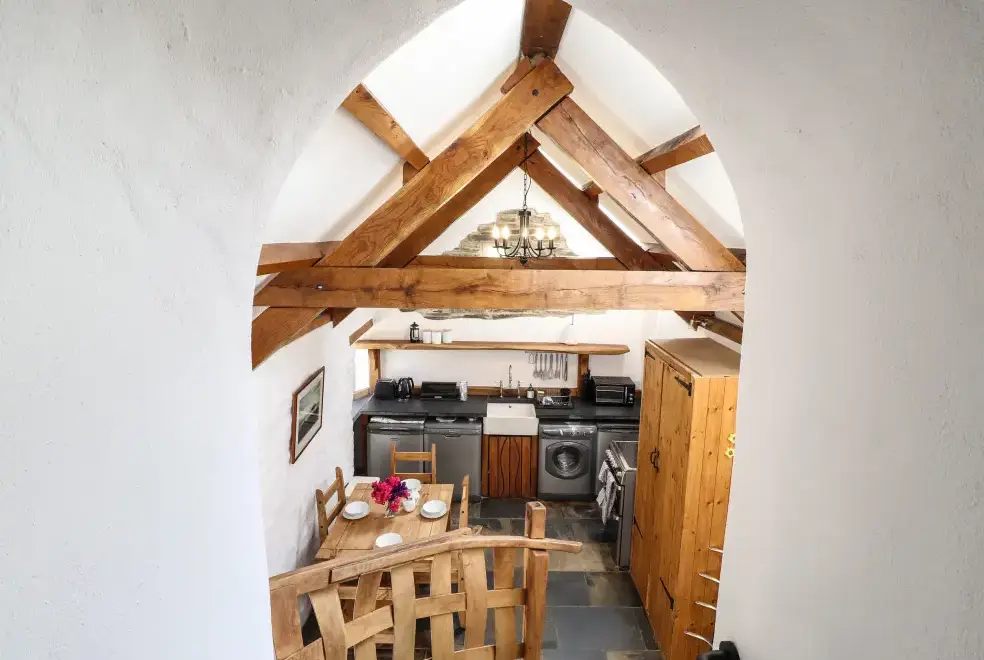 Kitchen/diner at Y Felin at Coed Cadw
