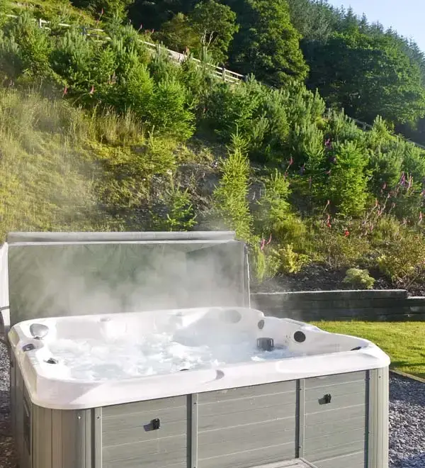 Private Hot Tub at Y Sgubor Holiday Barn