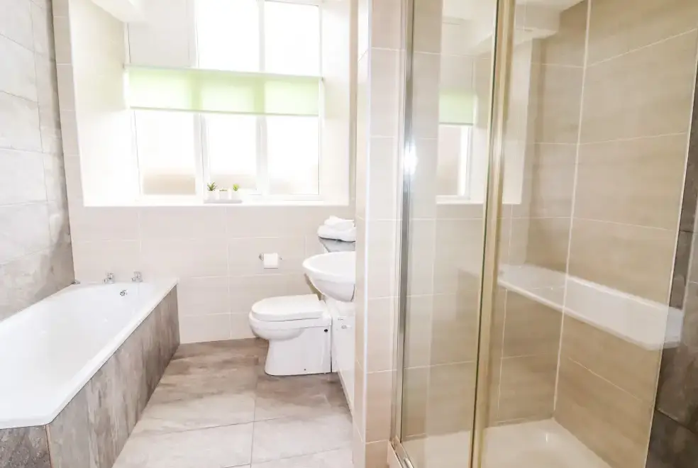 Shower room at Yr Hen Festri Unique Holiday House