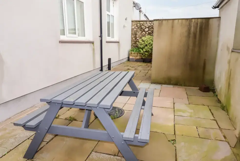 Patio area at Yr Hen Festri Unique Holiday House