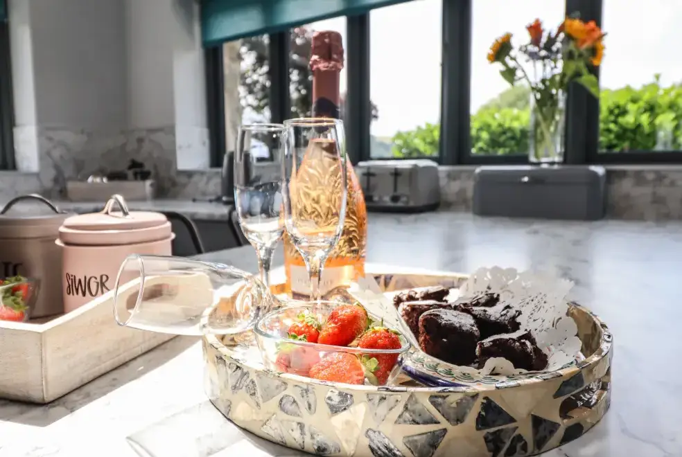 Luxurious interior at Ysgubor Tyddyn Isaf