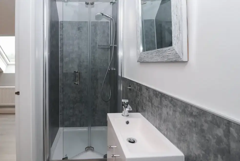 Shower room at Ysgubor Tyddyn Isaf