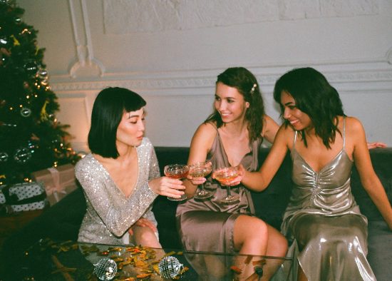 Friends celebrating Christmas