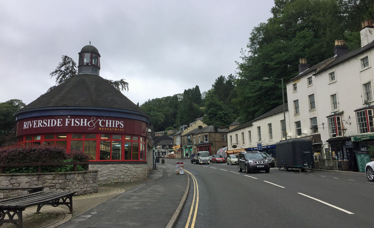 Matlock Bath the town with many fish and chip shops