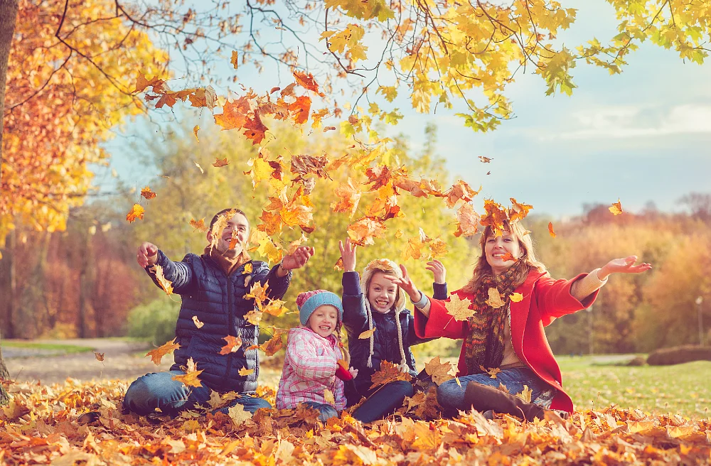 family enjoying autumn half term break